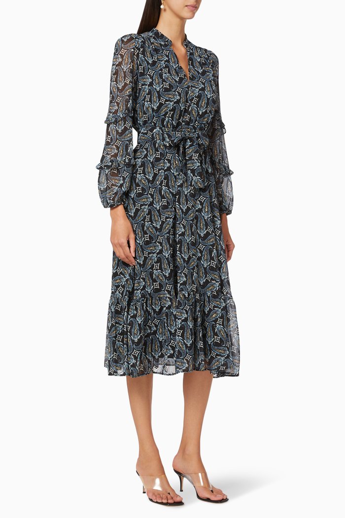 

Lina Paisley Printed Dress, Black