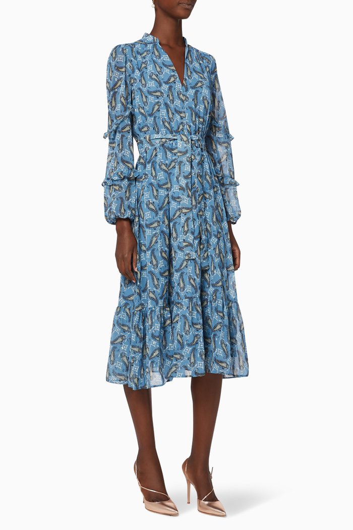

Lina Paisley Printed Dress, Blue