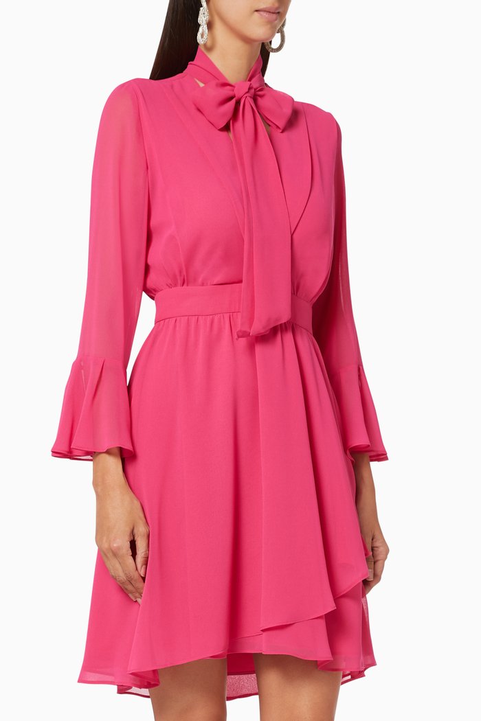 

Sonetto Flounce Georgette Dress, Pink