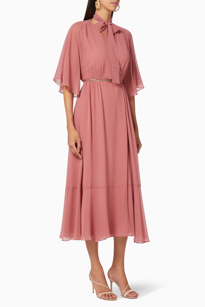 

Nodo Georgette Dress, Pink