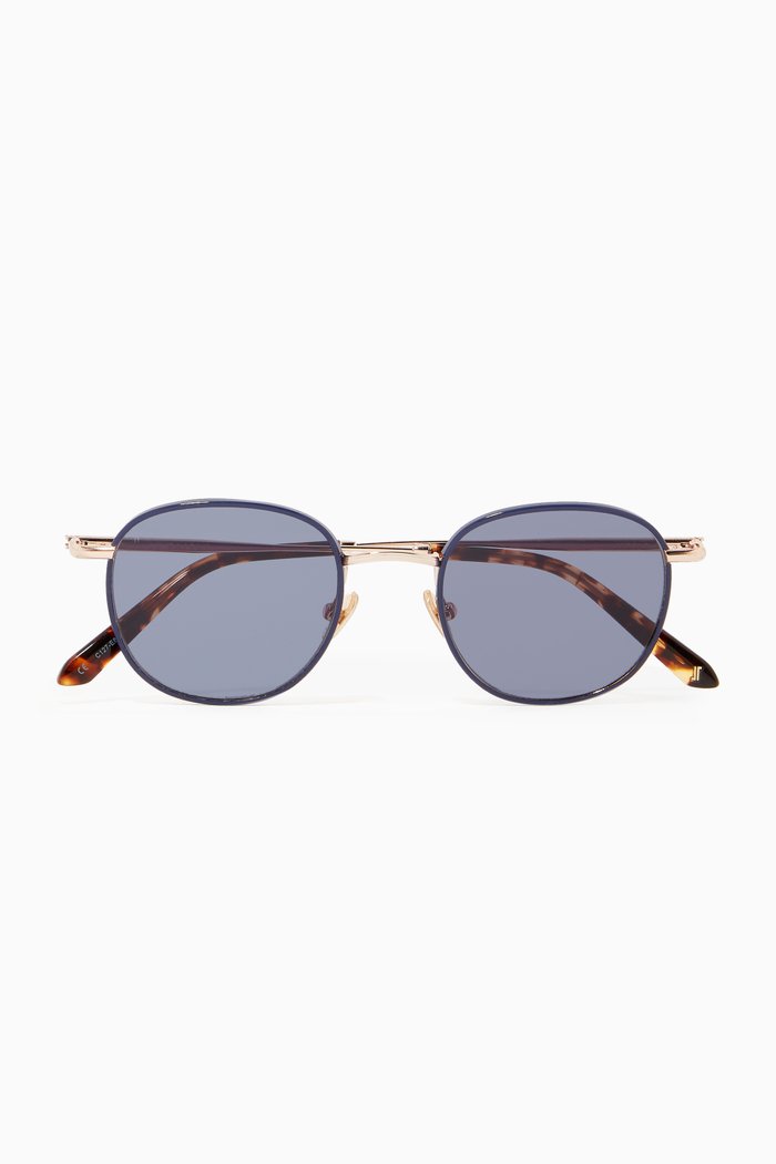 

The Saddle in Acetate & Stainless Steel, Blue