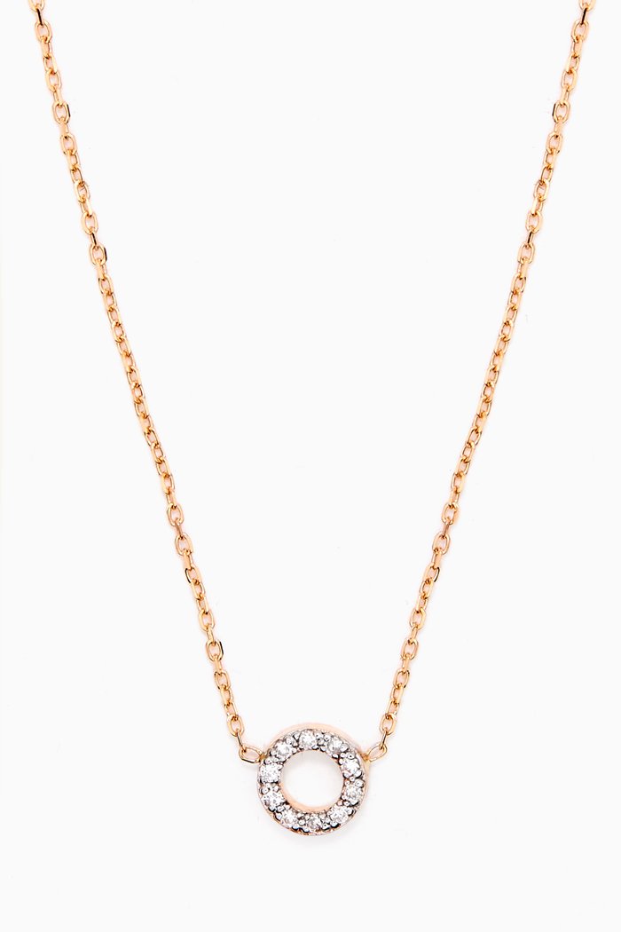 Mini Diamond Circle Necklace in 14kt Yellow Gold