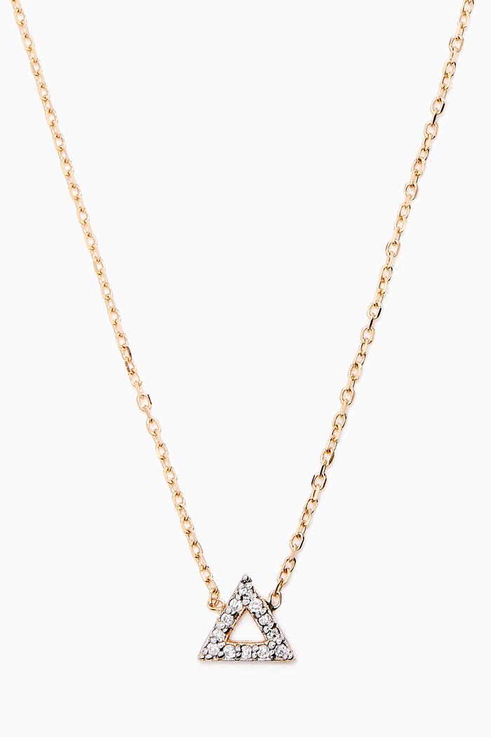 

Mini Diamond Triangle Necklace in 14kt Yellow Gold