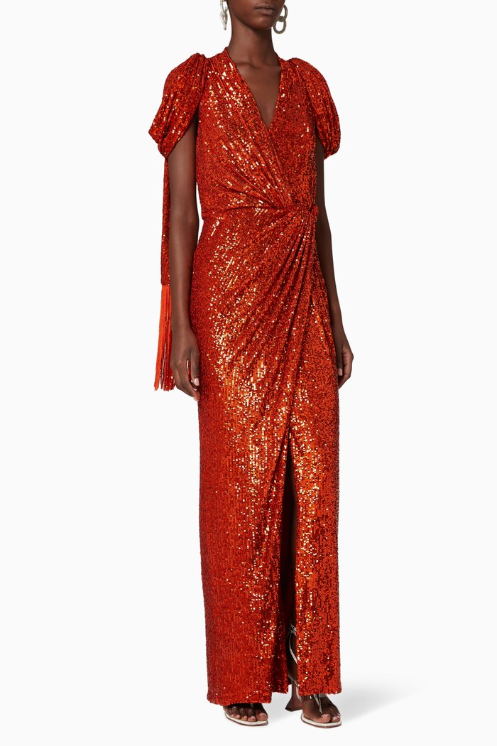 

Sequin Embellished Dress, Orange