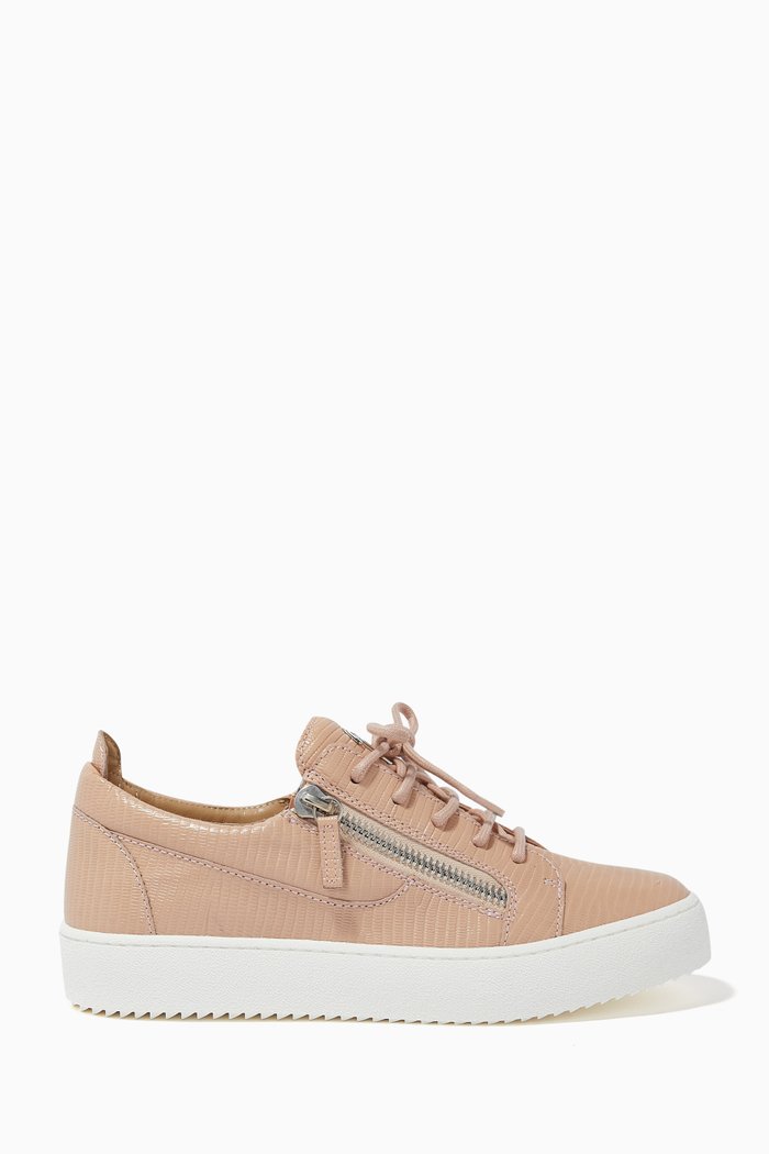 

Gail Sneakers in Embossed Leather, Pink