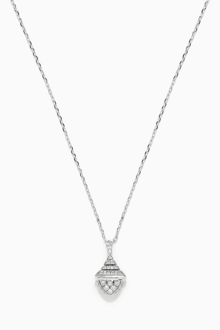 

Cleo Rev Diamond Mini Pendant in 18kt White Gold, Silver