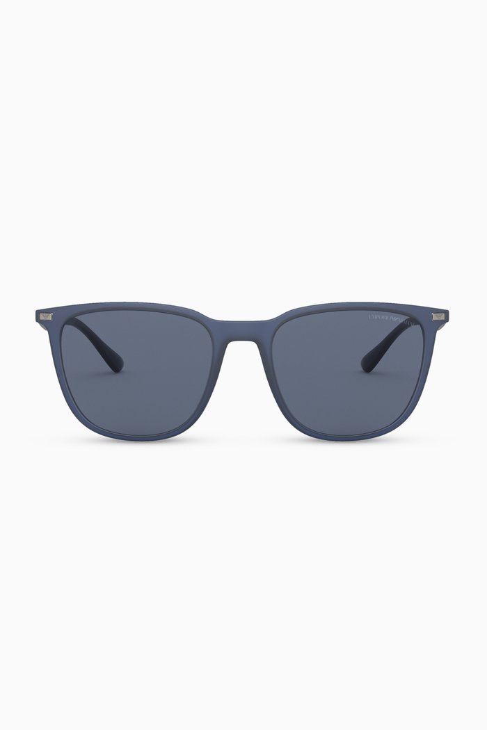 Matte D-Frame Sunglasses in Acetate, Blue
