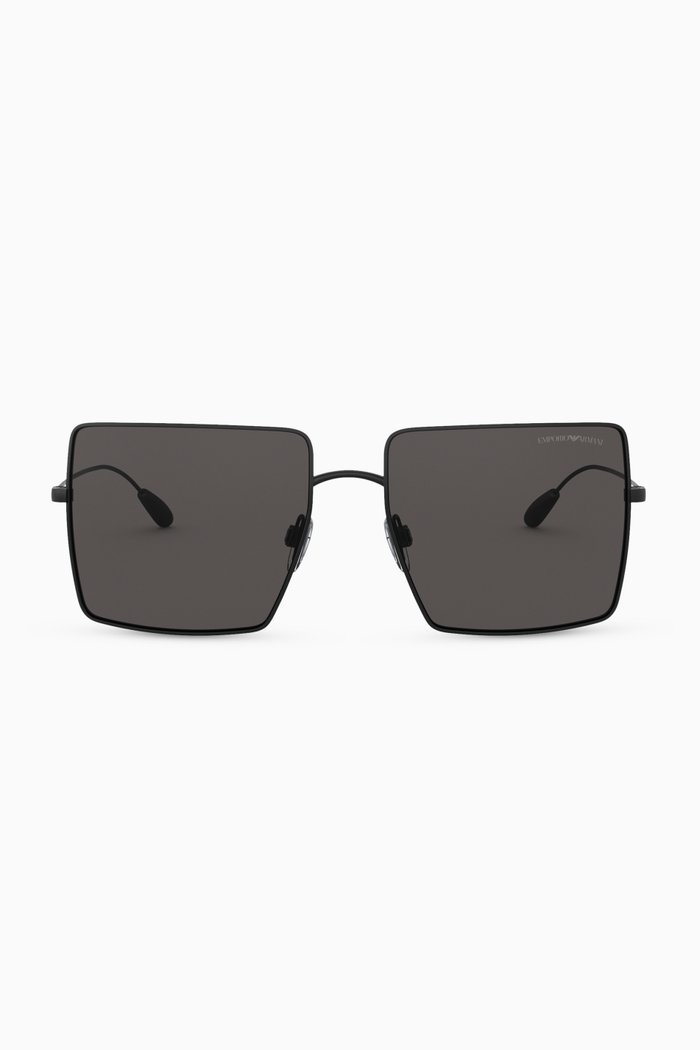 

Oversized Square Frame Sunglasses, Black