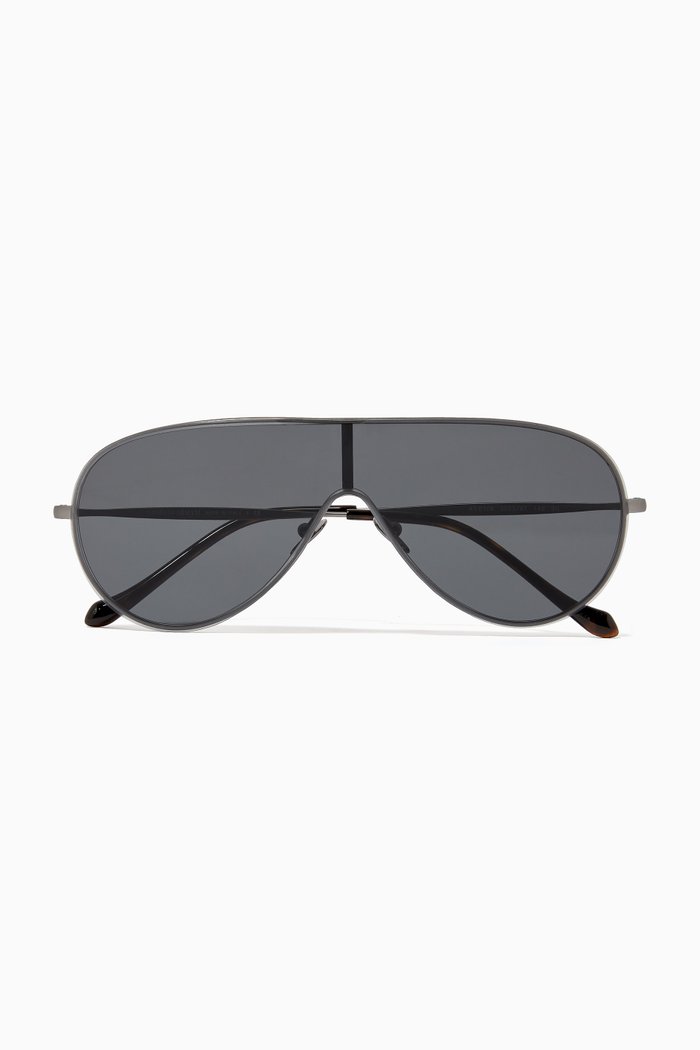 

Matte Aviator Sunglasses in Metal, Grey