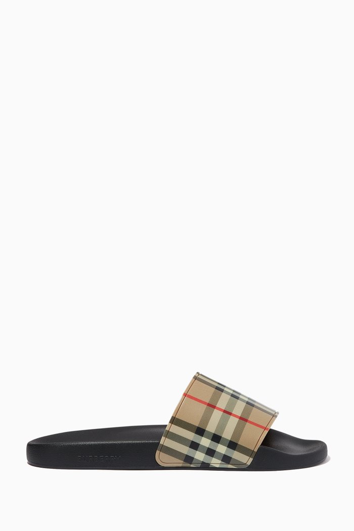 

Slides in Vintage Check, Neutral