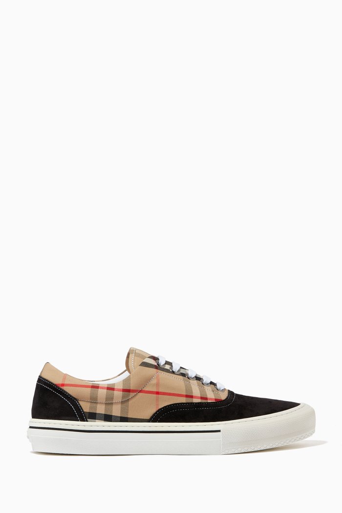 

Sneakers in Vintage Check Cotton & Suede, Multicolour
