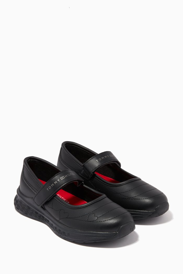 

Ballerina Shoes in Faux Leather, Black