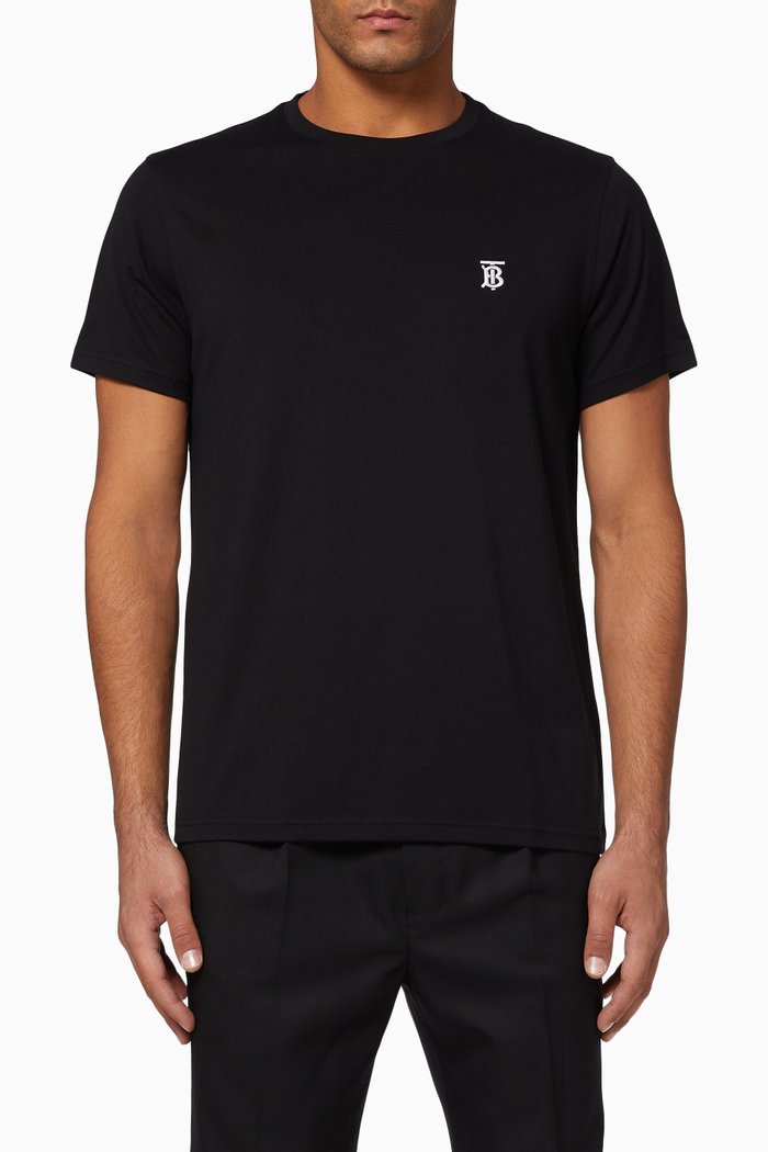 

Monogram Motif Cotton T-Shirt, Black