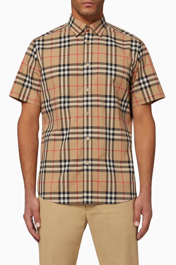 

Vintage Check Cotton Poplin Shirt, Neutral