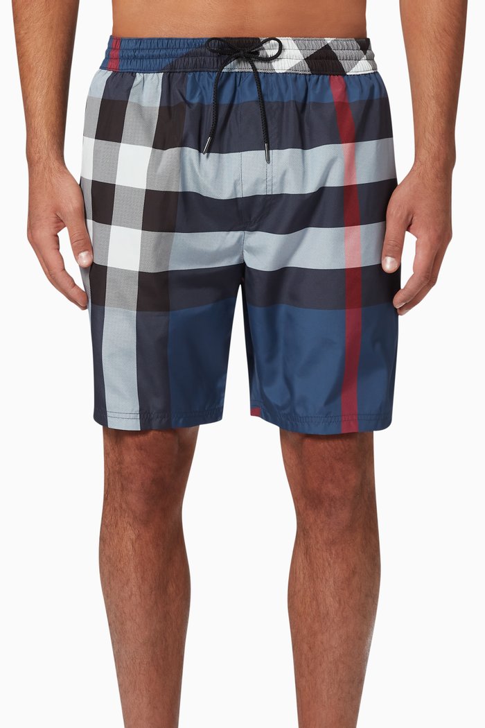 

Check Drawcord Swim Shorts, Blue