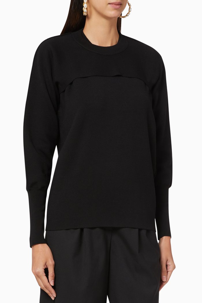

Ensemble Knit Layered Sweater, Black