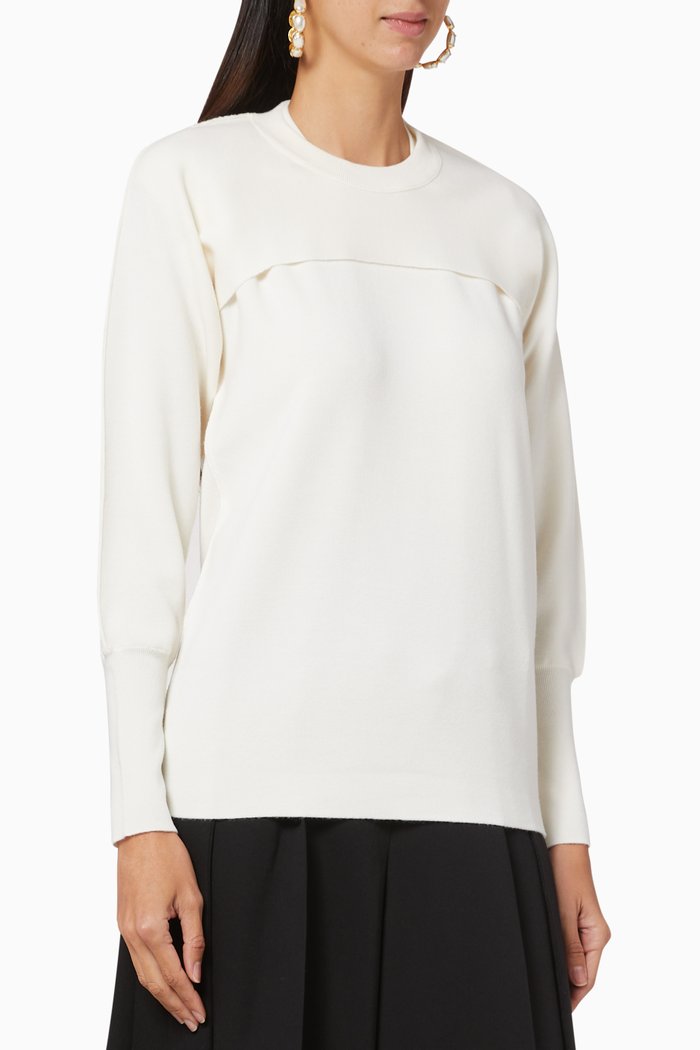 

Ensemble Knit Layered Sweater, White