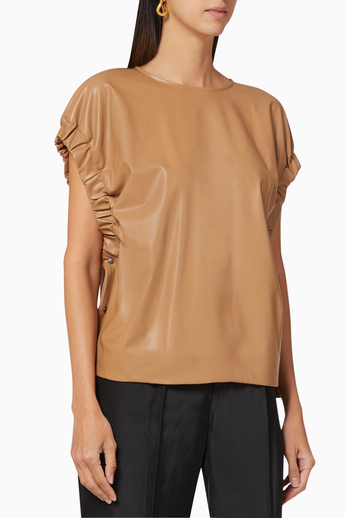 

Eco Leather Top, Neutral