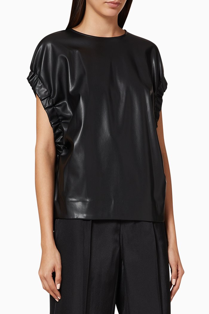

Eco Leather Top, Black