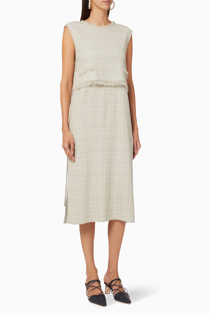 

Wool Tweed Dress, Neutral