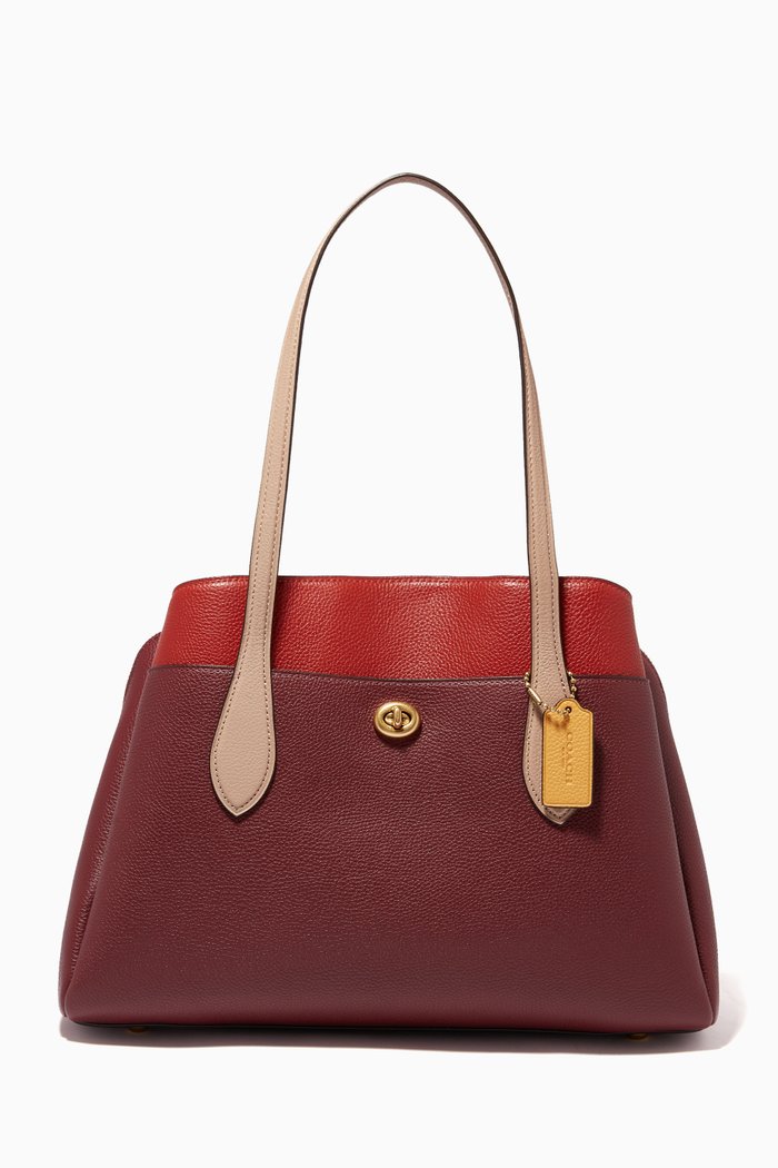 

Lora Carryall in Colourblock Pebble Leather, Multicolour