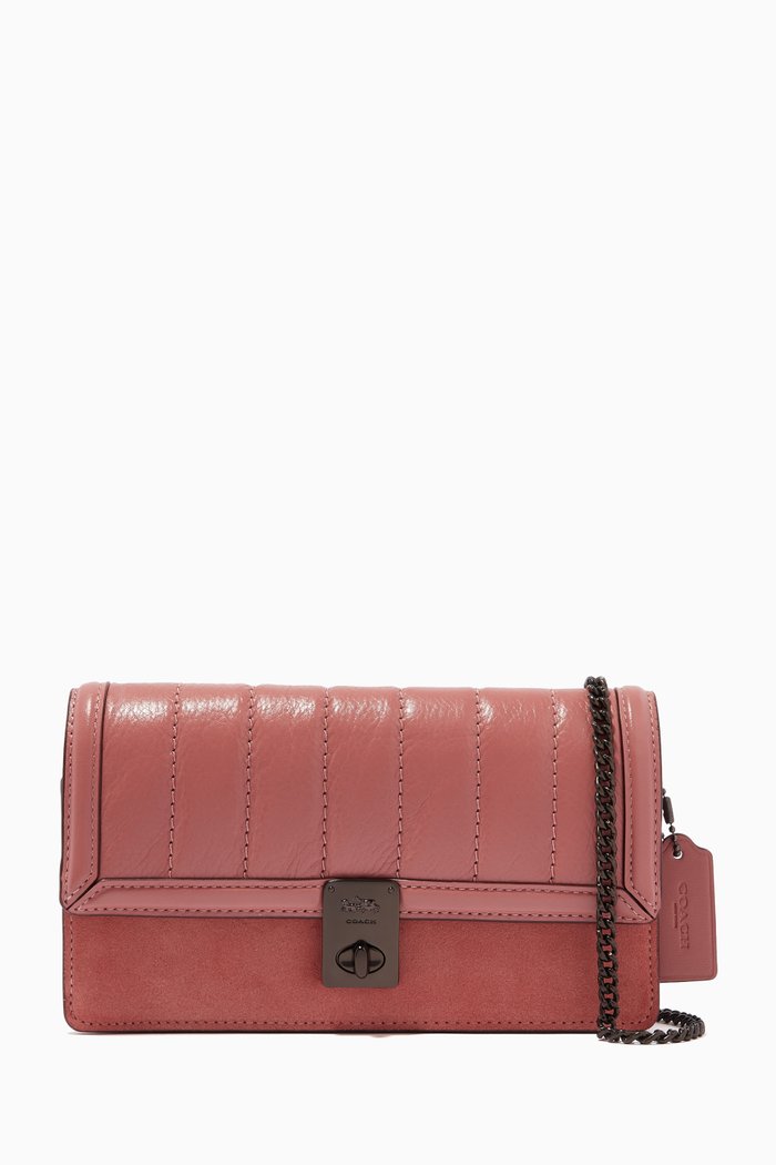 

Hutton Clutch in Leather, Pink