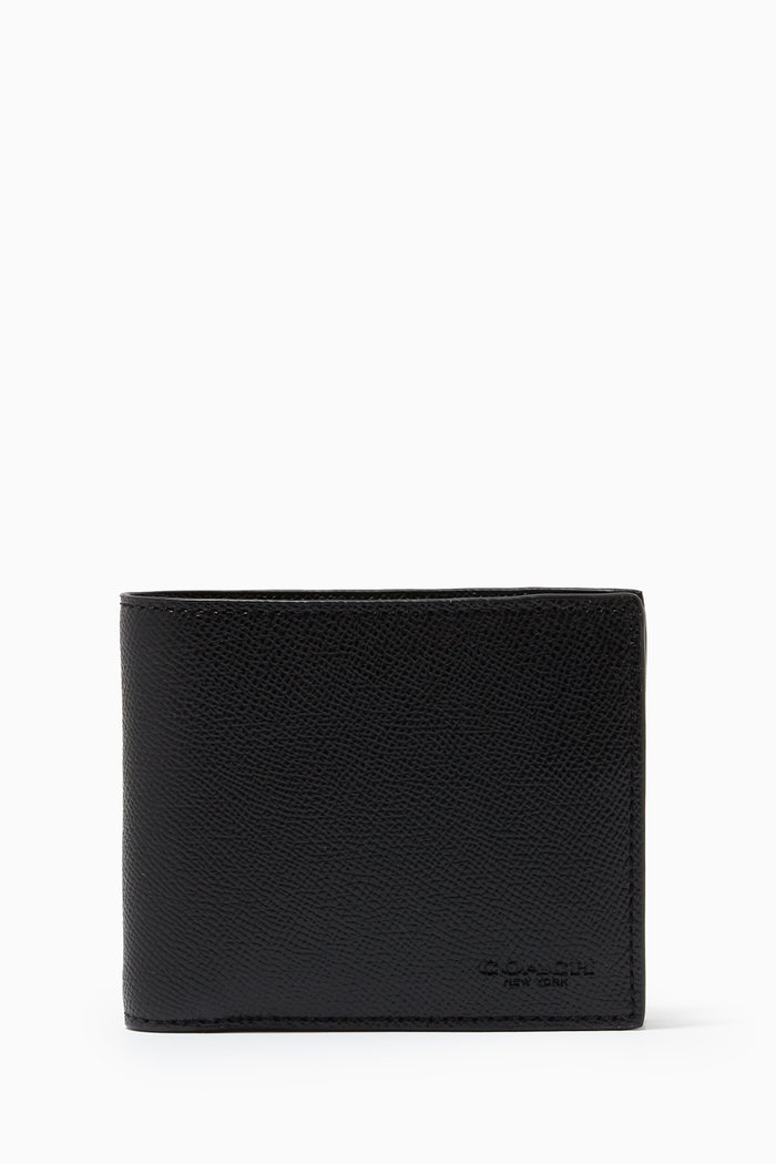 

3-in-1 Wallet in Crossgrain Leather, Black