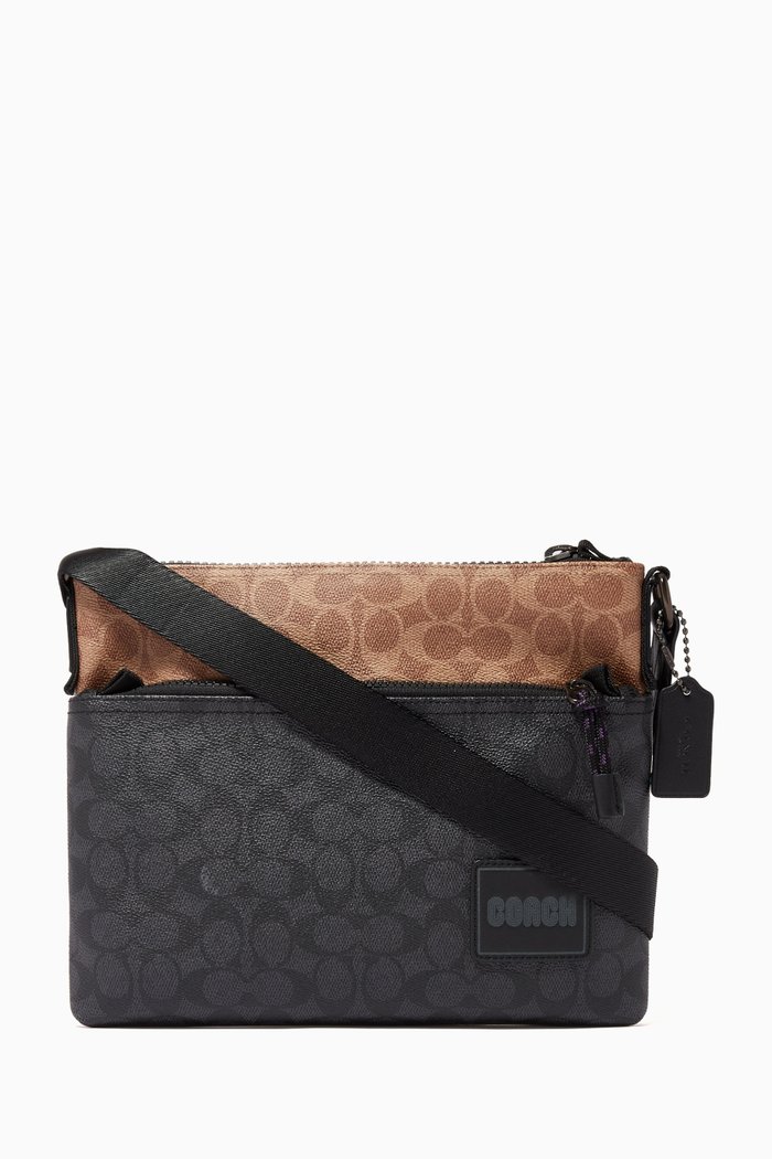 

Pacer Crossbody in Colourblock Signature Canvas, Grey