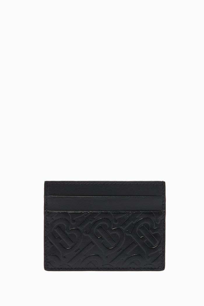 

Card Case in Monogram Leather, Black