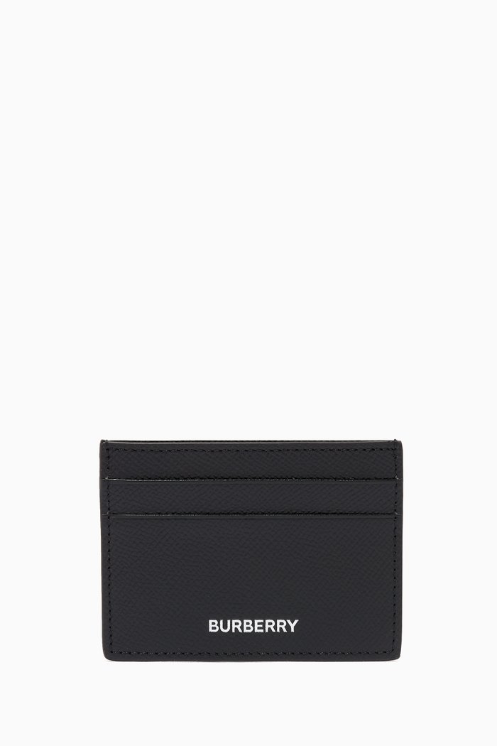 

Logo Card Case in Grainy Leather, Black