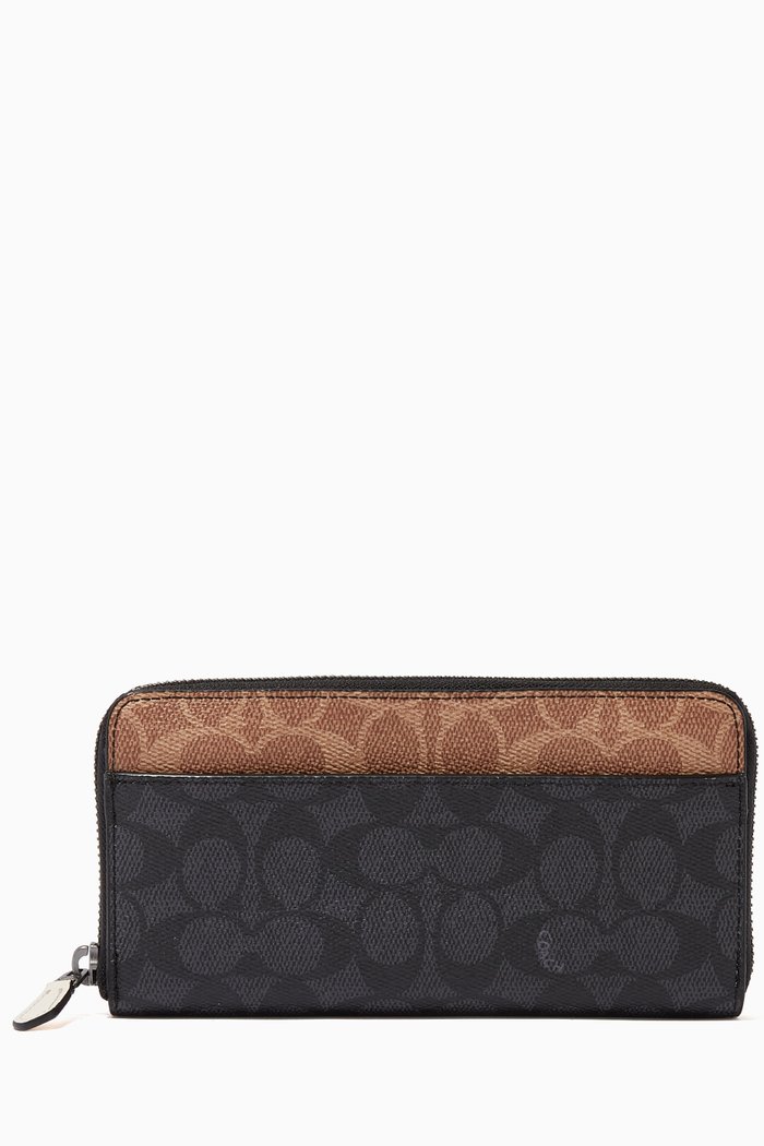 

Accordion Wallet in Colourblock Signature Canvas, Brown