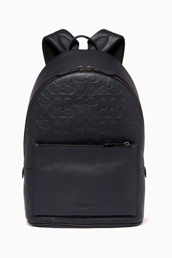 Metropolitan Soft Backpack in Signature Leather, Blue