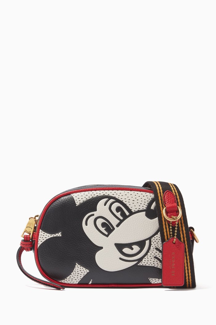 

Disney Mickey Mouse x Keith Haring Badge Camera Bag in Leather, White