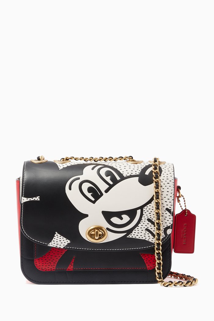 

Disney Mickey Mouse x Keith Haring Madison 18 Shoulder Bag in Leather, Red
