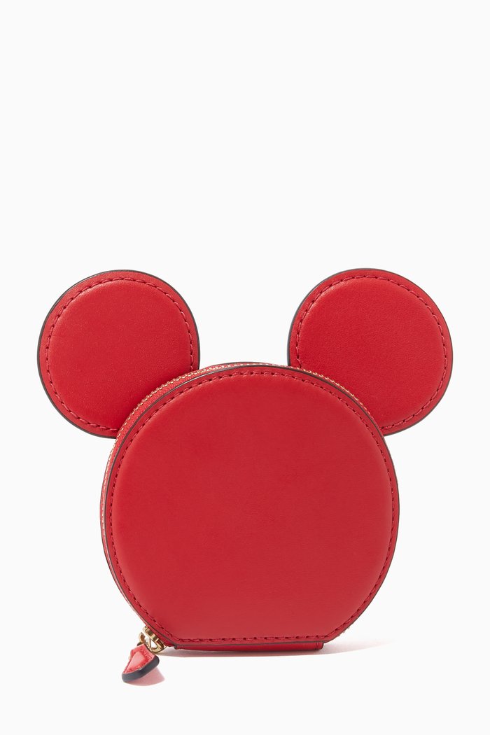 

Disney Mickey Mouse x Keith Haring Coin Case in Leather, Red