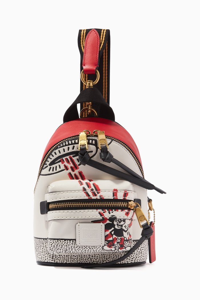 

Disney Mickey Mouse x Keith Haring Academy Backpack 15 in Leather, Black