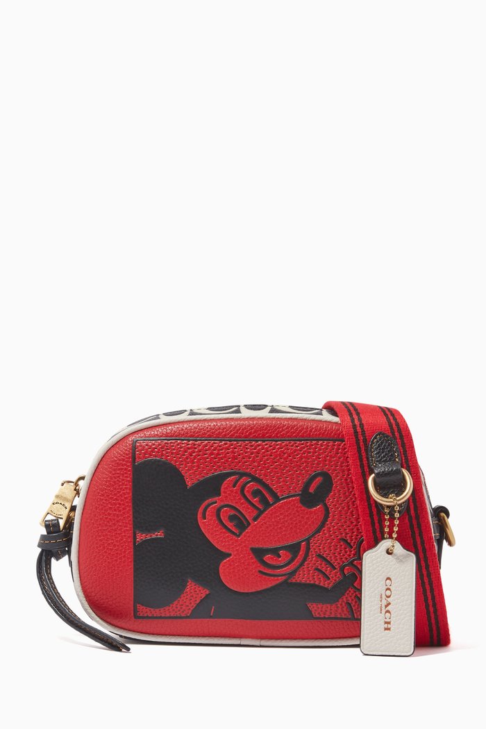 

Disney Mickey Mouse x Keith Haring Camera Bag in Leather, Red