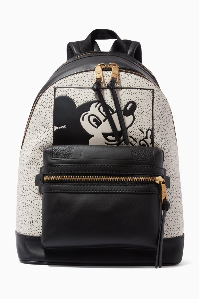 

Disney Mickey Mouse x Keith Haring Academy Backpack in Leather, Black