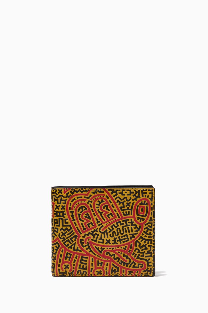 

Disney Mickey Mouse x Keith Haring Billfold Wallet in Leather, Black