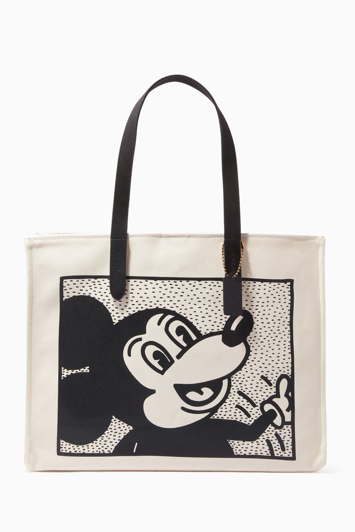 

Disney Mickey Mouse x Keith Haring Tote Bag 42 in Canvas, White