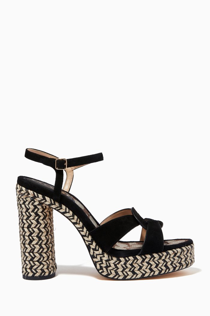 

Talina Sandals in Suede & Jute, Black