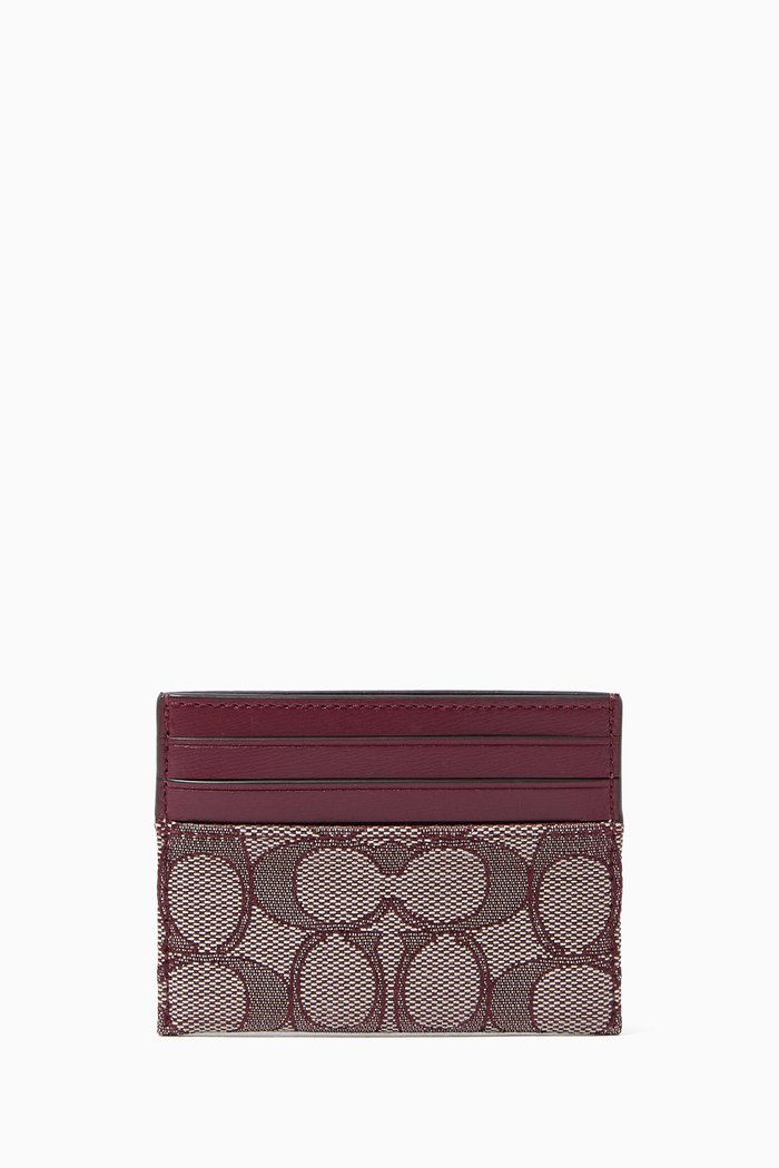

Card Case in Signature Jacquard Calf Leather, Burgundy