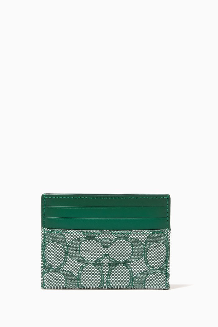 

Card Case in Signature Jacquard Calf Leather, Green