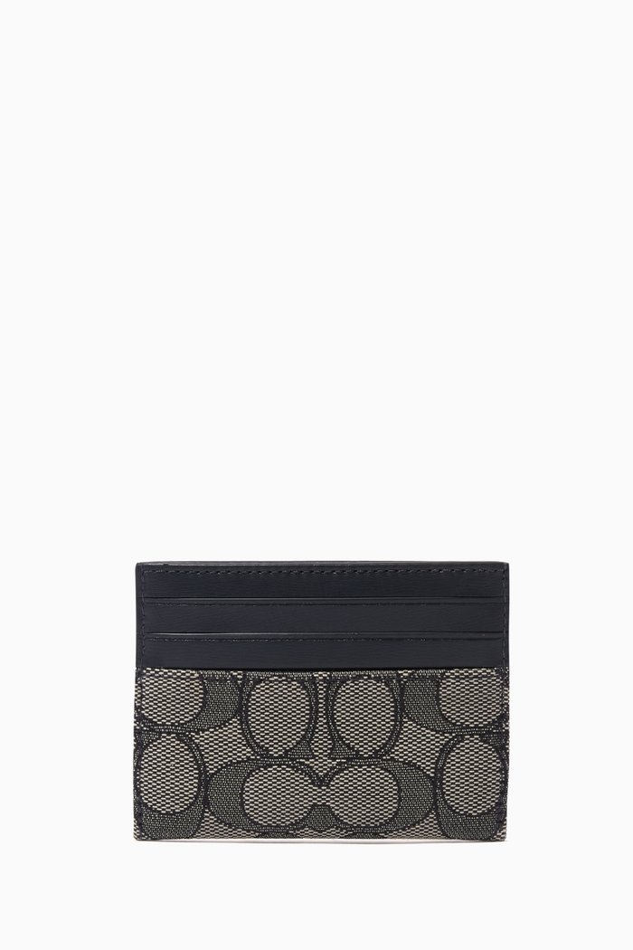 

Card Case in Signature Jacquard Calf Leather, Blue