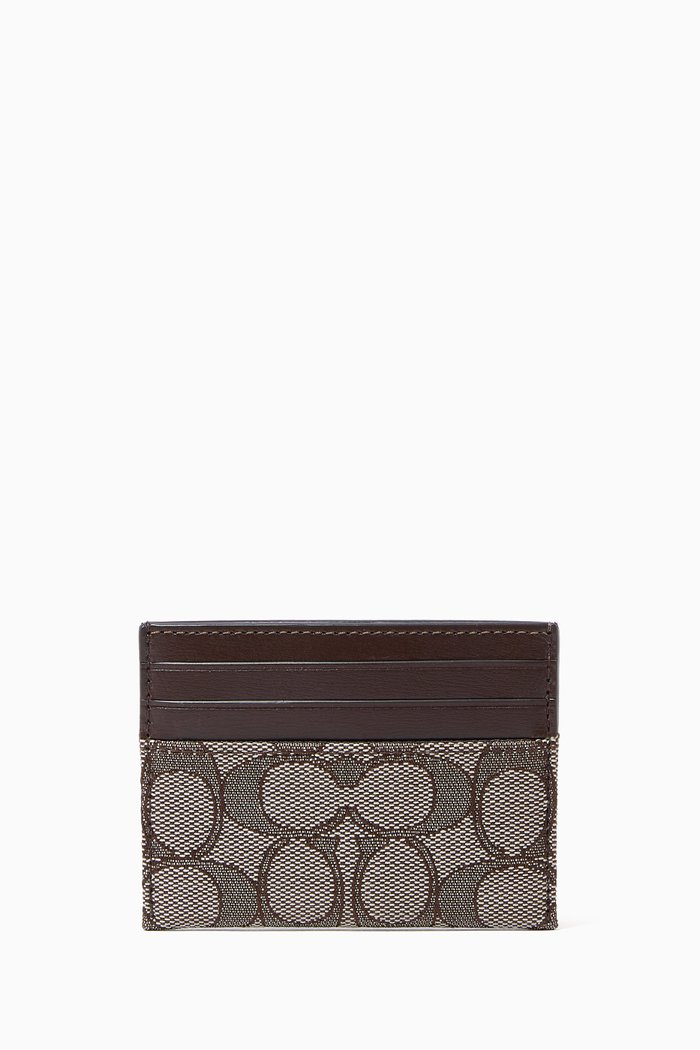 

Card Case in Signature Jacquard Calf Leather, Brown