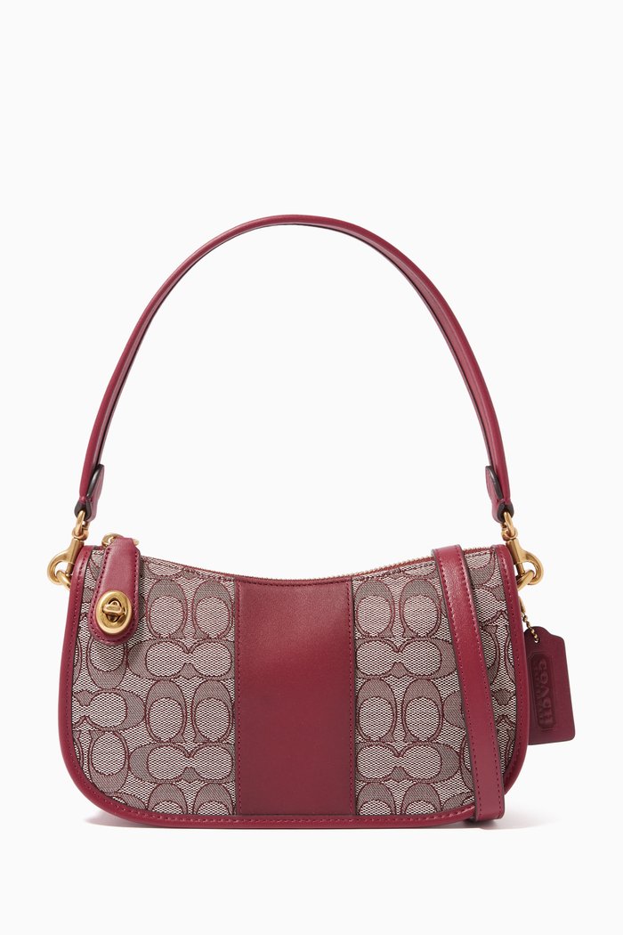 

Swinger Bag in Signature Jacquard, Burgundy