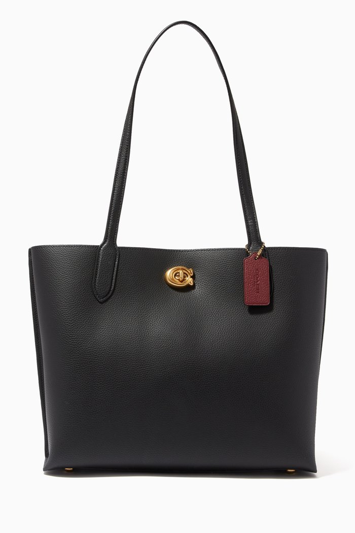

Willow Tote in Colorblock Leather, Black