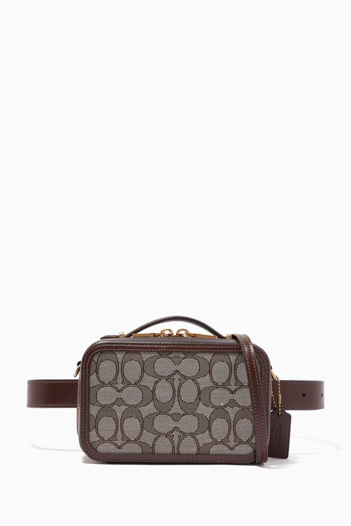 

Alie Belt Bag in Signature Jacquard, Brown