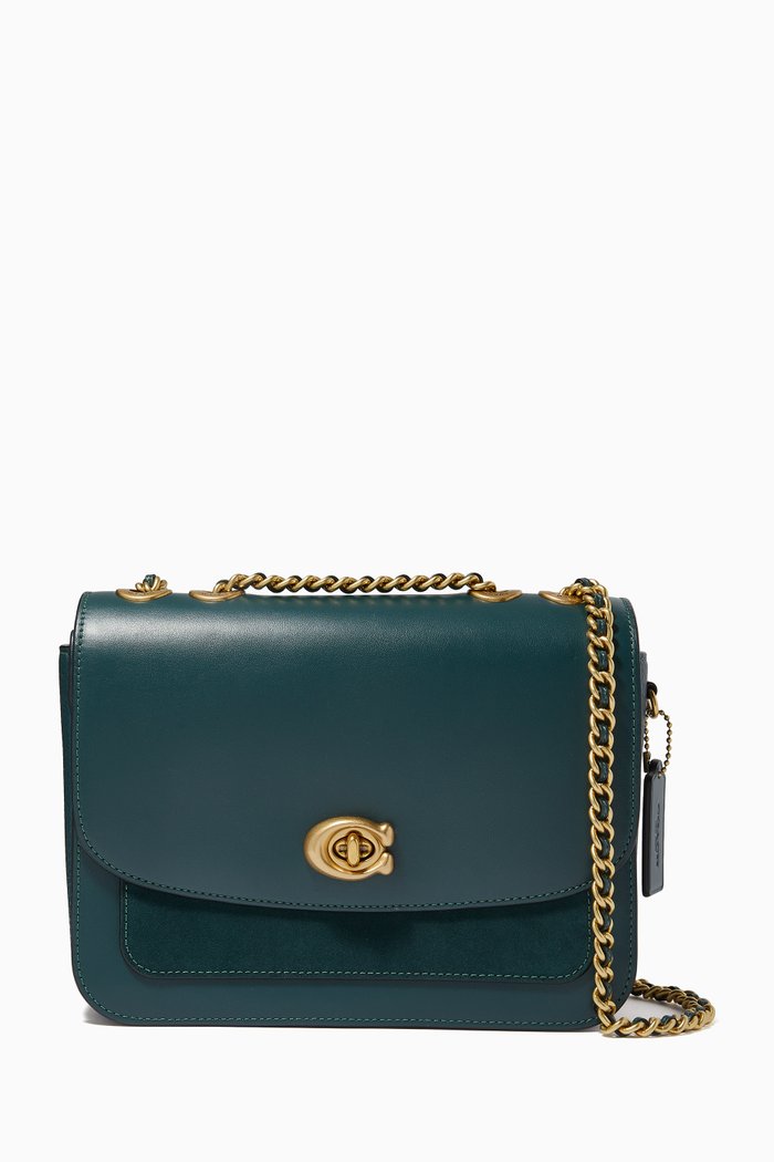 

Madison Shoulder Bag in Leather, Green