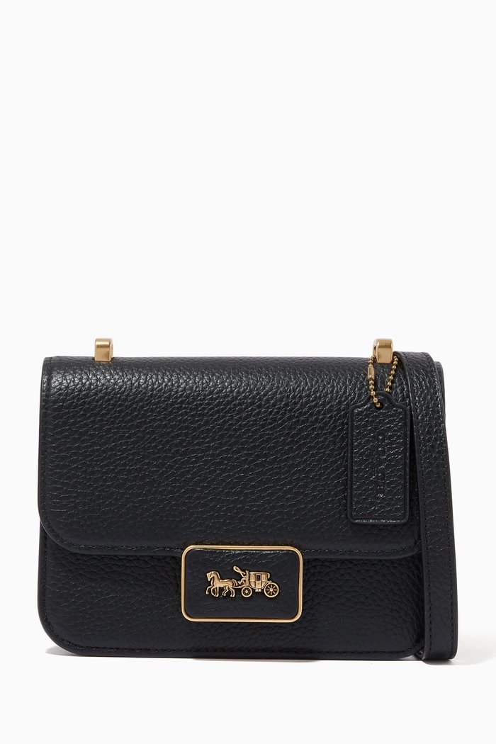 Alie Shoulder Bag 18 in Leather, Black